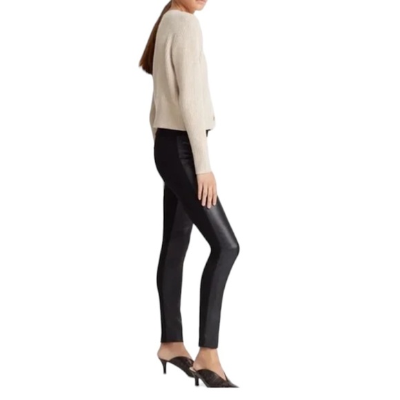 Club Monaco Tasha faux leather pull on Fit  leggings Sz 8 - Picture 1 of 13